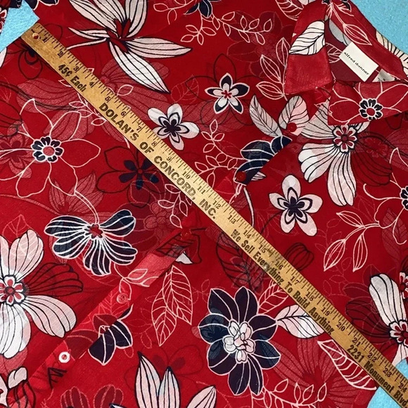 ALFRED DUNNER 2pc set floral collar button up top and embellished tank size 16 - Picture 8 of 15